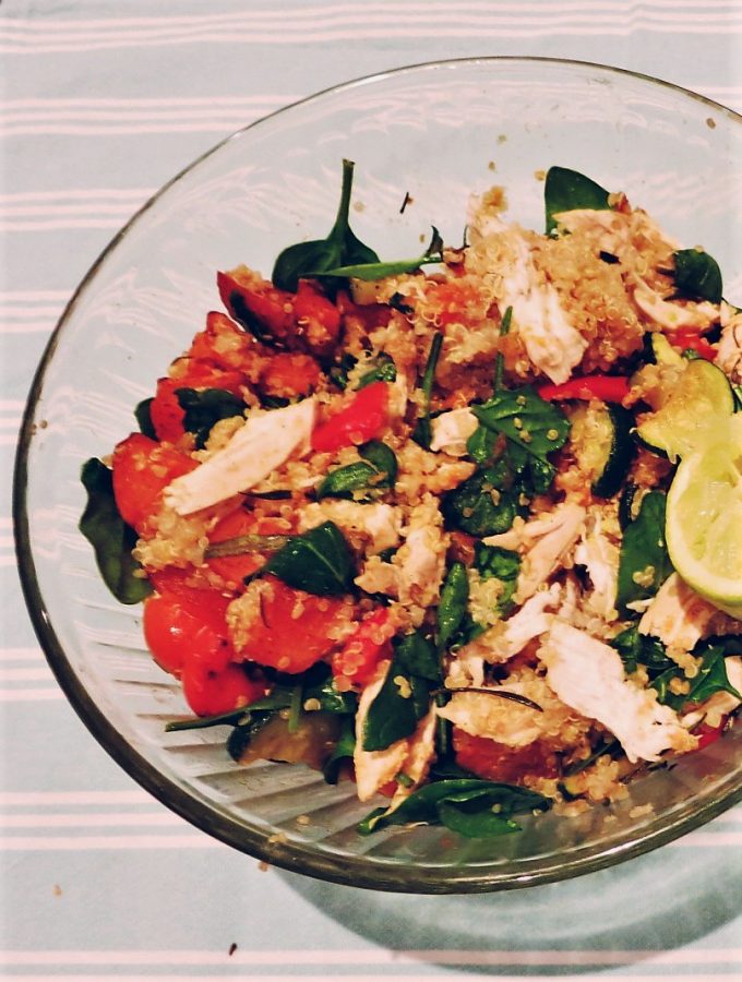 Poached Chicken & Roast Veggie Quinoa Salad