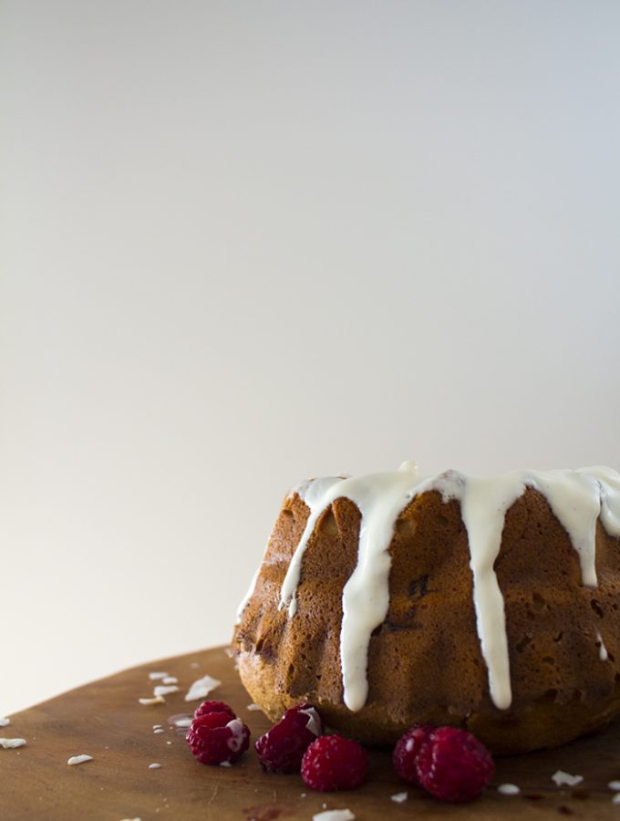 Raspberry Bundt Cake with Coconut Yoghurt