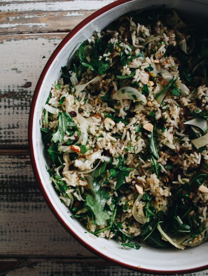 Coconut and Herb Rice Salad with Caramelised Fennel